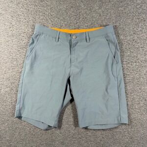 Macade Golf Mens Grey Slim Fit Performance Shorts Size 32 Orange Grip Waistband